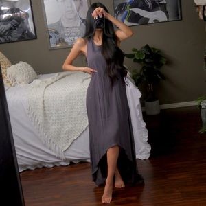 Revolve OAK Gray Asymmetrical Dress
